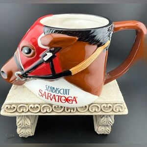 This is a Seabiscuit Saratoga Race Course ceramic collectible mug.  20oz
